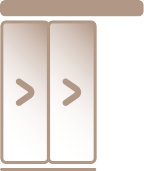 Porta telescopica a 2 ante