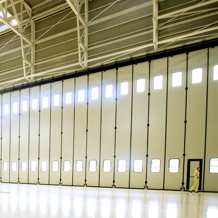 Portalp porte industrielle pliante grande dimension Moreschi blanche
